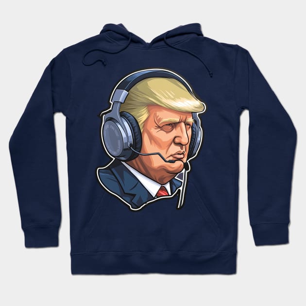 Donald Trump AI Presidents Playing Video Games Meme Hoodie by Zalbathira